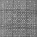 Round Machine Washable Persian Gray Traditional Rug, wshtr4360gry