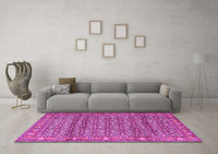 Machine Washable Persian Pink Traditional Rug, wshtr4360pnk