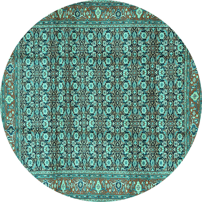 Round Persian Turquoise Traditional Rug, tr4360turq
