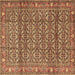 Square Persian Brown Traditional Rug, tr4360brn