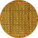 Round Persian Yellow Traditional Rug, tr4360yw