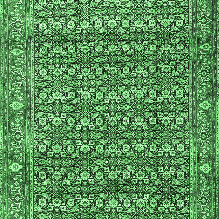Machine Washable Persian Emerald Green Traditional Area Rugs, wshtr4360emgrn