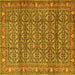 Square Machine Washable Persian Yellow Traditional Rug, wshtr4360yw