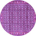 Round Machine Washable Persian Purple Traditional Area Rugs, wshtr4360pur