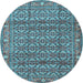 Round Machine Washable Persian Light Blue Traditional Rug, wshtr4360lblu