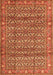 Serging Thickness of Machine Washable Persian Orange Traditional Area Rugs, wshtr4360org