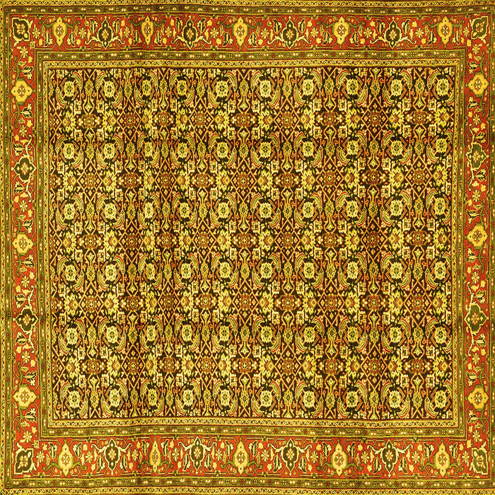 Square Persian Yellow Traditional Rug, tr4360yw