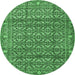 Round Persian Emerald Green Traditional Rug, tr4360emgrn