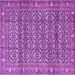 Square Machine Washable Persian Purple Traditional Area Rugs, wshtr4360pur