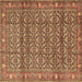 Square Machine Washable Persian Brown Traditional Rug, wshtr4360brn