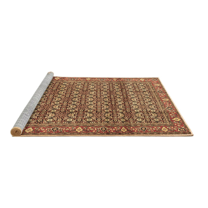 Sideview of Machine Washable Persian Brown Traditional Rug, wshtr4360brn