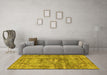 Machine Washable Persian Yellow Traditional Rug in a Living Room, wshtr4361yw