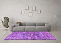 Machine Washable Persian Purple Traditional Rug, wshtr4361pur