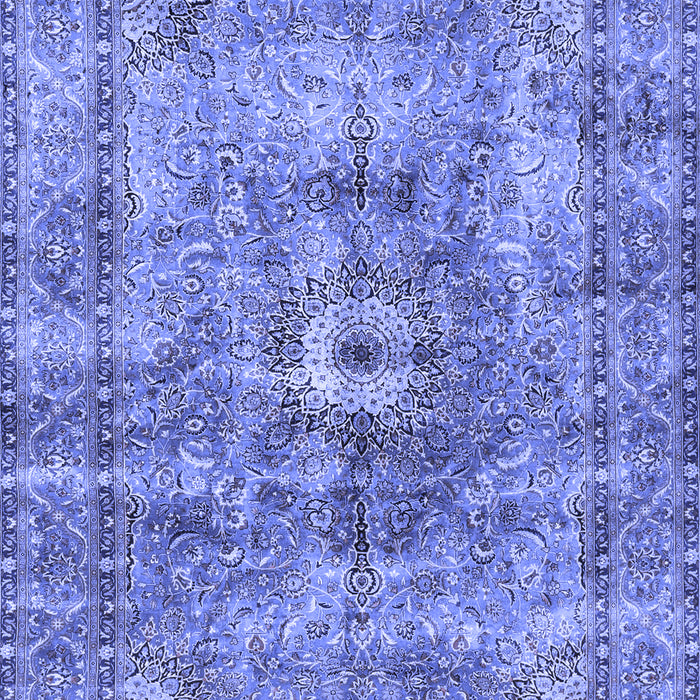 Machine Washable Persian Blue Traditional Rug, wshtr4361blu