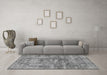 Machine Washable Persian Gray Traditional Rug in a Living Room,, wshtr4361gry