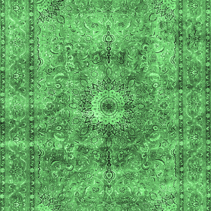 Machine Washable Persian Emerald Green Traditional Area Rugs, wshtr4361emgrn