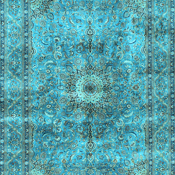 Machine Washable Persian Light Blue Traditional Rug, wshtr4361lblu