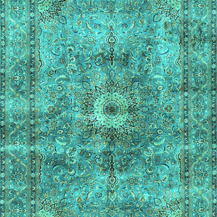 Machine Washable Persian Turquoise Traditional Area Rugs, wshtr4361turq