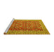 Sideview of Machine Washable Persian Yellow Traditional Rug, wshtr4362yw