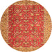 Machine Washable Persian Orange Traditional Area Rugs, wshtr4362org