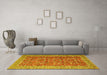 Machine Washable Persian Yellow Traditional Rug in a Living Room, wshtr4362yw