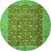 Machine Washable Persian Green Traditional Area Rugs, wshtr4362grn