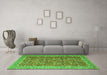 Machine Washable Persian Green Traditional Area Rugs in a Living Room,, wshtr4362grn