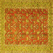 Square Machine Washable Persian Yellow Traditional Rug, wshtr4362yw