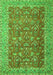 Serging Thickness of Machine Washable Persian Green Traditional Area Rugs, wshtr4362grn