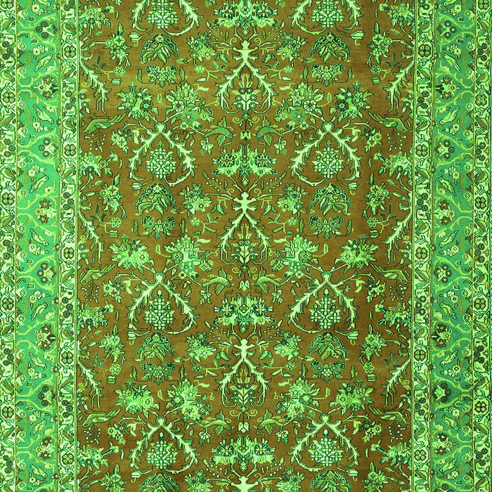 Serging Thickness of Machine Washable Persian Green Traditional Area Rugs, wshtr4362grn