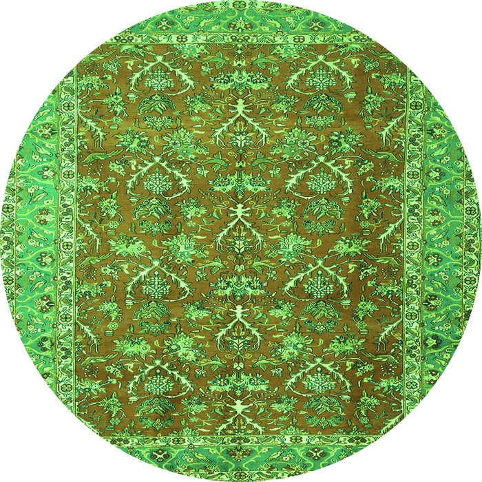 Square Persian Green Traditional Rug, tr4362grn