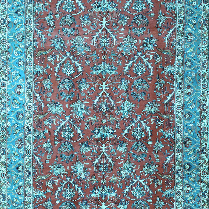 Machine Washable Persian Light Blue Traditional Rug, wshtr4362lblu
