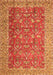 Serging Thickness of Machine Washable Persian Orange Traditional Area Rugs, wshtr4362org