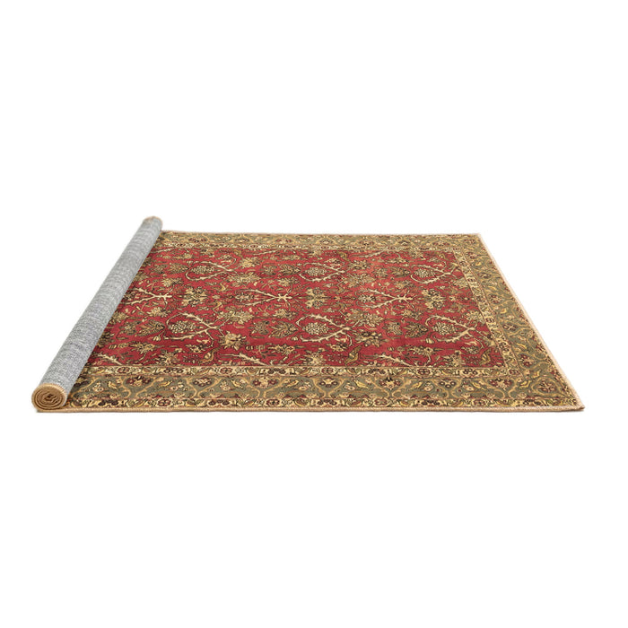 Sideview of Machine Washable Persian Brown Traditional Rug, wshtr4362brn