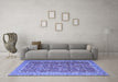 Machine Washable Persian Blue Traditional Rug in a Living Room, wshtr4362blu