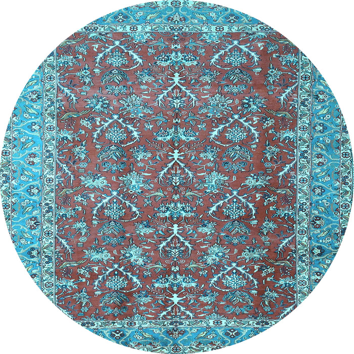 Round Persian Light Blue Traditional Rug, tr4362lblu