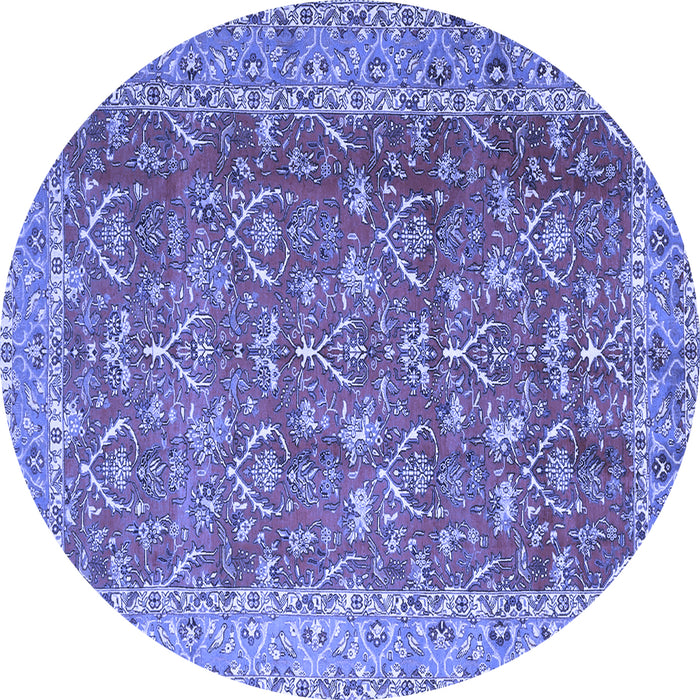 Round Persian Blue Traditional Rug, tr4362blu