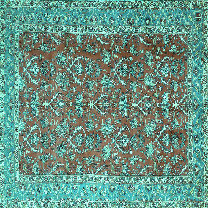 Square Persian Turquoise Traditional Rug, tr4362turq