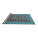 Sideview of Machine Washable Persian Light Blue Traditional Rug, wshtr4362lblu