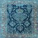 Square Persian Light Blue Traditional Rug, tr4363lblu