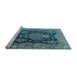 Sideview of Machine Washable Persian Light Blue Traditional Rug, wshtr4363lblu