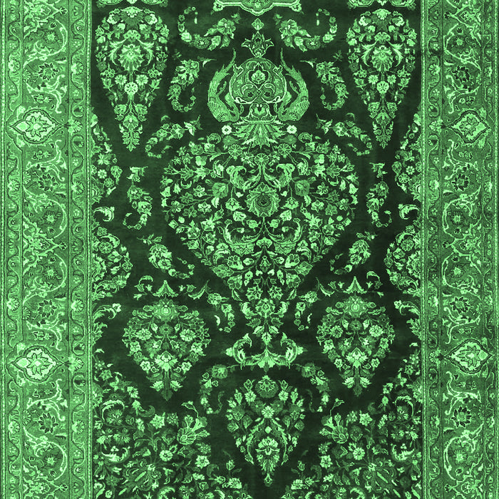 Machine Washable Persian Emerald Green Traditional Area Rugs, wshtr4363emgrn