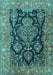 Machine Washable Persian Turquoise Traditional Area Rugs, wshtr4363turq