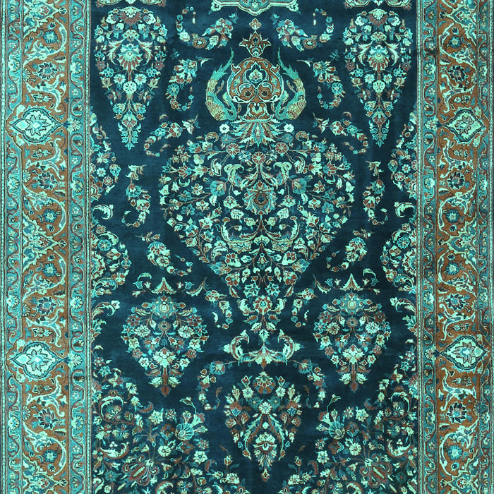 Machine Washable Persian Turquoise Traditional Area Rugs, wshtr4363turq