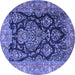 Round Persian Blue Traditional Rug, tr4363blu