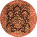 Machine Washable Persian Orange Traditional Area Rugs, wshtr4363org