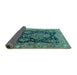 Sideview of Persian Turquoise Traditional Rug, tr4363turq