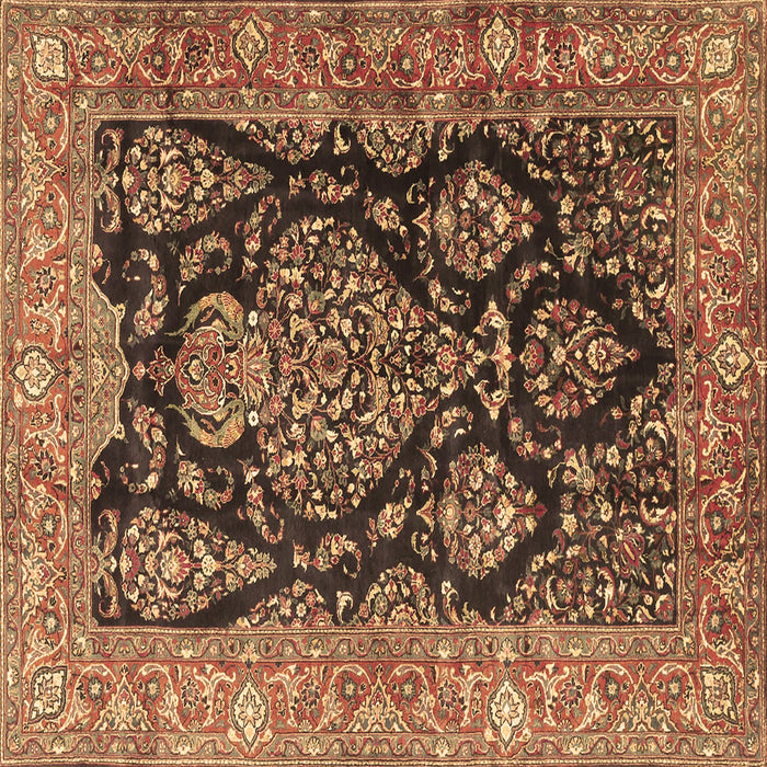 Square Persian Brown Traditional Rug, tr4363brn