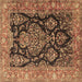 Square Persian Brown Traditional Rug, tr4363brn