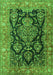 Serging Thickness of Machine Washable Persian Green Traditional Area Rugs, wshtr4363grn